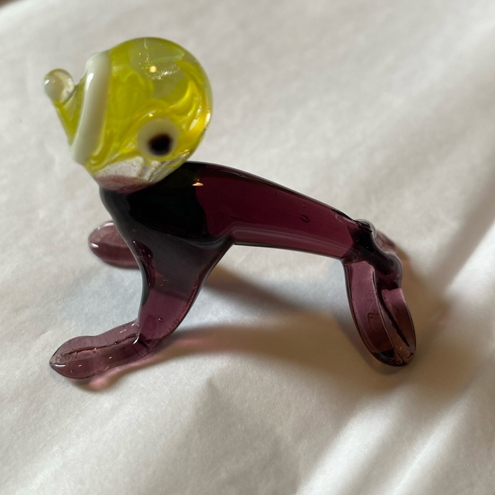 Vintage Walrus Seal Lampwork Glass Miniature Figurine Collectible.